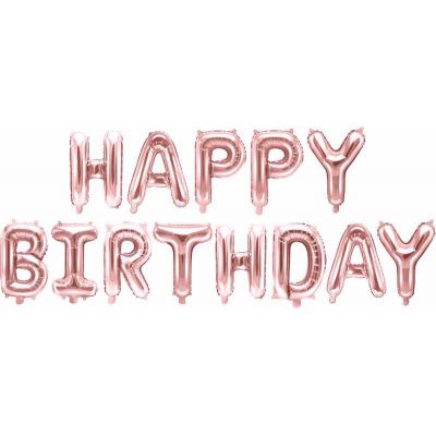 Ballunar Rose Gold Foil HAPPY BIRTHDAY Balloon Banner