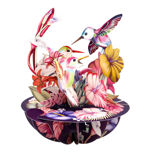 Pirouettes Humming Birds (Blush) Swing Card by Santoro