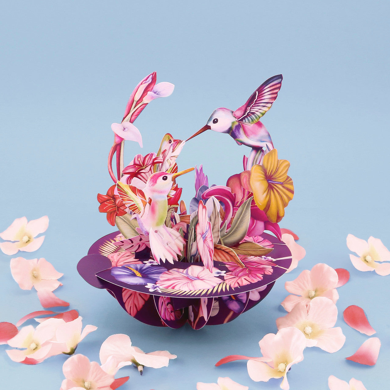Pirouettes Humming Birds (Blush) Swing Card by Santoro