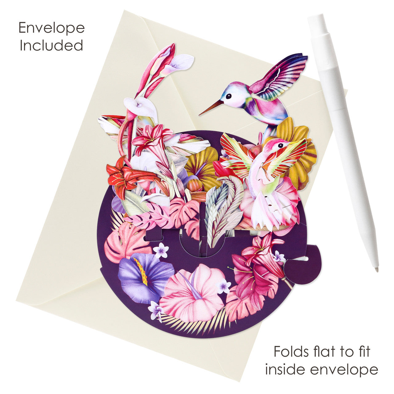 Pirouettes Humming Birds (Blush) Swing Card by Santoro