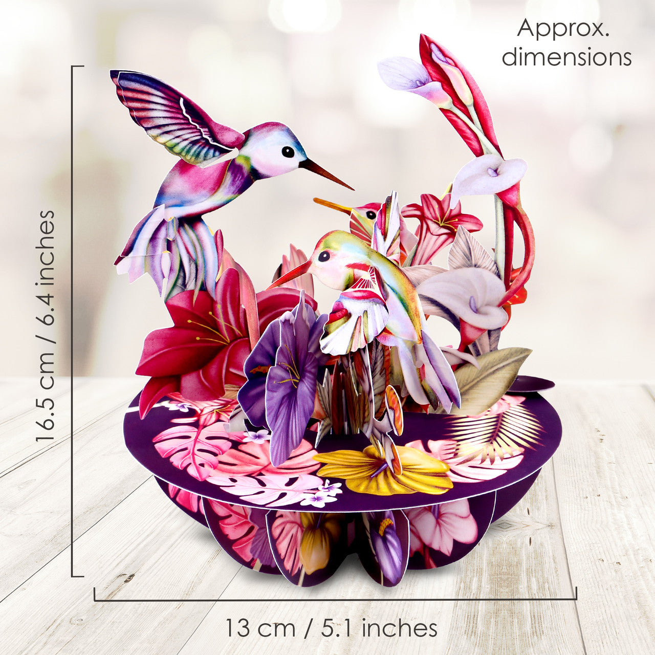 Pirouettes Humming Birds (Blush) Swing Card by Santoro