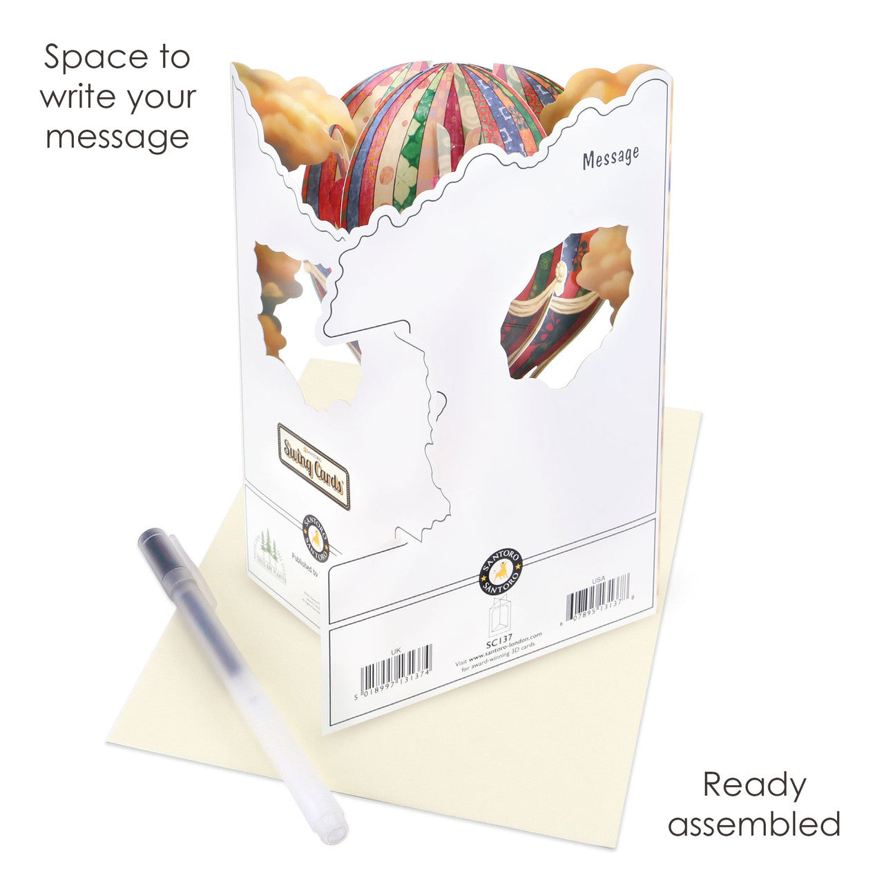 Hot Air Balloon Swing Card by Santoro